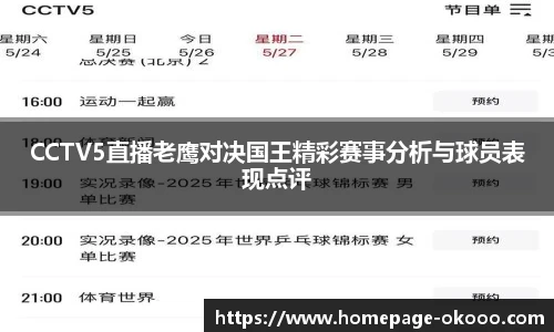 CCTV5直播老鹰对决国王精彩赛事分析与球员表现点评